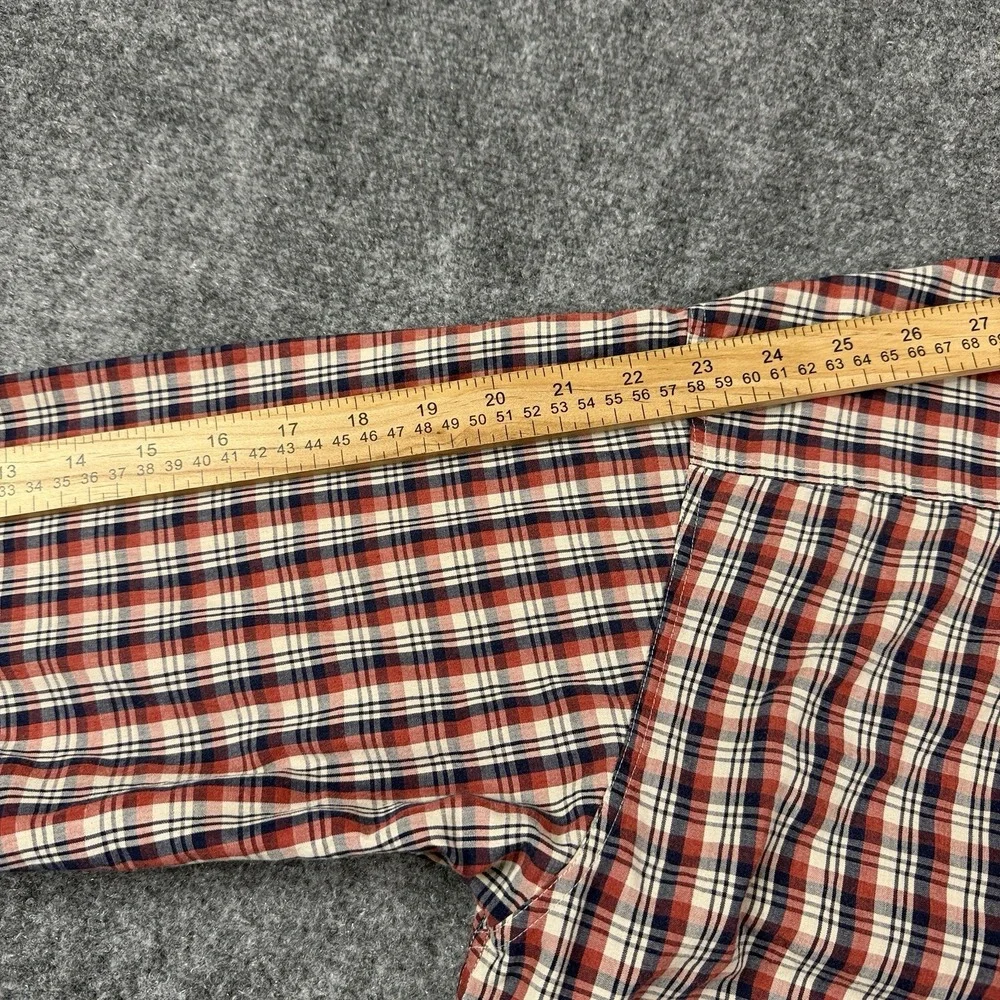 BD Baggies Mens Button Down Shirt Large Vintage Chatham Cloth Plaid Hong Kong